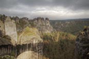 Thumbnail image of view from the Bastei Bridge, Sächsische Schweiz National Park, Saxony, Germany