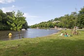 River Saale From The Ziegelwiese, Halle Saale, Saxony Anhalt, Germany