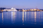 Thumbnail image of La Spezia Harbour, container port and cruise ship Royal Caribbean, Liguria, Italy
