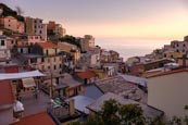 Thumbnail image of view over the town with its colourful houses in Riomaggiore, Cinque Terre, Liguria, Italy