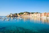 Thumbnail image of The Bay of Silence and view over the old town of Sestri Levante on the Italian Riviera, Liguria, Ita