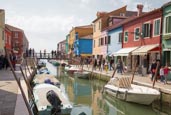 Thumbnail image of Fondamenta di Cavanella with the coloured houses of Burano, Veneto, Italy