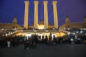 Thumbnail image of people in front of the National Art Museum of Catalonia watching the Magic Fountain show, Barcelona,